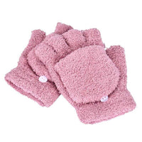 Winter Mittens Women's Fashion Velvet Knitted Fingerless Gloves - sparklingselections