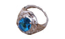 Unisex Blue Stone Silver Plated Ring