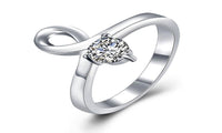 Floating Charms Cubic Zirconia Silver Plated Engagement Ring(7) - sparklingselections