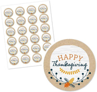 Big Dot of Happiness Happy Thanksgiving, Fall Harvest Party Circle Sticker - sparklingselections