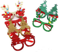 Christmas Red Hat Caps Santa Beard Reindeer Christmas Tree Unisex Eyeglasses - sparklingselections