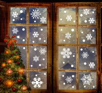 Jolly Christmas Snowflake Window Decorations, Bells, Bubbles Winter Wonderland Stickers - sparklingselections