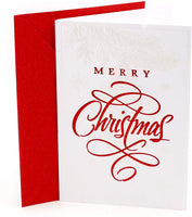 Adorable Christmas Card Red Script Merry Christmas Wishes - sparklingselections