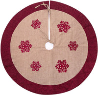 Christmas Tree Skirt, Tree Decorations Skirts Holiday Ornaments With Red Edge - sparklingselections