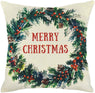 Christmas Pillow Cover Merry Christmas Berry Wreath Throw Pillow Cover Cotton Linen