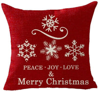Merry Christmas snowflake peace love joy Throw Pillow Cover Cushion Case - sparklingselections