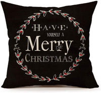 Cotton Linen Pillow Case Decorative Cushion Cover Pillowcase Merry Christmas - sparklingselections