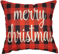 Red and Black Buffalo Checker Plaid Merry Christmas Winter Holiday Decor - sparklingselections