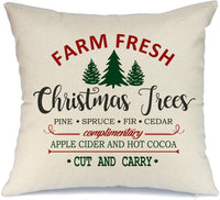 Farmhouse Christmas Pillow Cover Christmas Tree Throw Pillow for Christmas Decor - sparklingselections