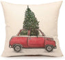 Christmas Tree and Red Car Throw Pillow Cover Home Decorative Cushion Cover