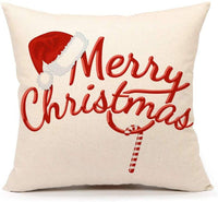 Pretty Red Merry Christmas Pillow Cover Decorative Throw Cushion Case Home - sparklingselections