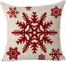 Happy Winter Red Snowflake Christmas Throw Pillow Cover Cushion Case Cotton Linen