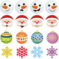 Christmas Stickers with Santa Claus Snowman Cute Snowflake Christmas Ball - sparklingselections