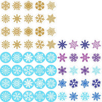 Snowflakes Round Christmas Label Stickers, Party Decoration,Holiday Xmas Card - sparklingselections