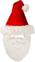 Fun Loving Santa Hat with Plush Beard, Beautiful Cute Christmas Accessory - sparklingselections