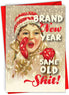 Brand New Year Funny Grumpy Sweet Merry Christmas Card with Envelope