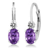 Oval Amethyst White Sapphire Earing For women