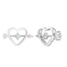 Silver Heart Shape Stud Earrings For Women