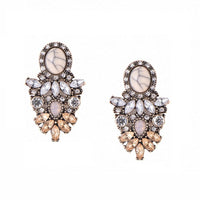 New Good Quality Big Crystal Stud Earrings Women Zinc Alloy Crystal Stone Earrings - sparklingselections