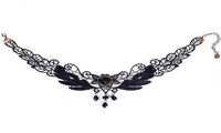 Black Lace Beads Choker Collar Necklace - sparklingselections