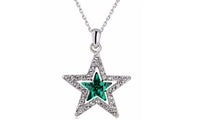 Austrian Crystal Moon Star Pendant Necklace