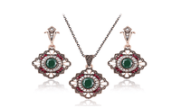 Turkish Bridal Jewelry Set For Women's Fashion Vintage Stunning Necklace Earrings Jewelry Gifts - sparklingselections