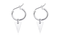 Handmade Silver Color Small Triangle Hoop Earring Ladies Copper Beautiful Drop Earrings - sparklingselections