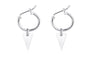Handmade Silver Color Small Triangle Hoop Earring Ladies Copper Beautiful Drop Earrings