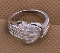 Silver-Color Bling Heart Love Women Wedding Ring - sparklingselections