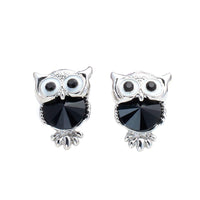 New Stylish Crystal Owl Stud Earrings For Women Animal Black Big Eyes Nice Earrings For Anniversary, Gift, Party, Wedding, Bridal - sparklingselections