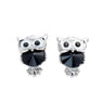New Stylish Crystal Owl Stud Earrings For Women Animal Black Big Eyes Nice Earrings For Anniversary, Gift, Party, Wedding, Bridal