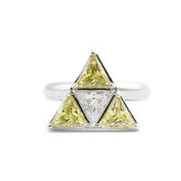 Cubic Zirconia Triangle Green Crystal Ring - sparklingselections