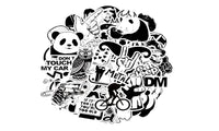 50pcs Random Black and White Stickers For Kids - sparklingselections