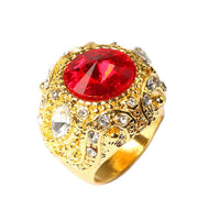 New Fashion Vintage Luxury Big Red Resin Crown Ring