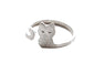 Cartoon Cat Sliver Plated Open Adjustable Ring