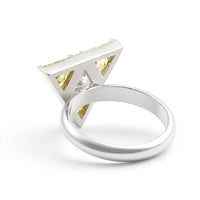 Cubic Zirconia Triangle Green Crystal Ring - sparklingselections
