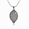 Fashionable Crystal Chain Hollow Black/Silver Leaf New Pendant Necklaces