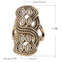 Unique Vintage Wedding Ring Turkey Crystal Jewelry Big Size Womens Rings - sparklingselections