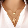 Fashion Gold Plated Two Layer Chain Beads Pendant Necklace Beautiful Wedding Choker Gold Color Necklace Jewelry