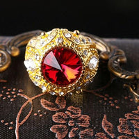 Men's Vintage Luxury Big Resin Crown Alloy Ring Fashion Golden Wedding Rings Jewelry - sparklingselections