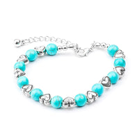 Bohemia Stylish Noble Heart Turquoise Beads Charming Handmade Bracelet