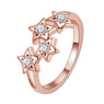 Rose Gold Plated Star Shape Cubic Zirconia Ring (7,8)