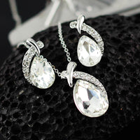 New Austrian Crystal Water Tear Drop Jewelry set - sparklingselections