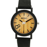 New Stylish Simulation Wooden Color Leather Strap Watch