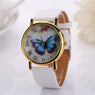 Fashion Butterfly Analog Quartz Wristwatch Ladies PU Leather High Quality Nice Watch Accessory For Girls Gifts