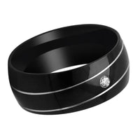 New Fashion Stainless Steel Black Color Wedding Rings - sparklingselections
