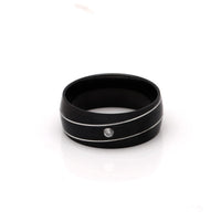 New Fashion Stainless Steel Black Color Wedding Rings - sparklingselections