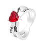 New Fashion Silver Color Arrow Red Heart Lover Rings