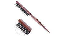 Wood Handle Natural Boar Fluffy Bristle Comb Hairdressing Barber Tool - sparklingselections