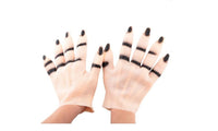 White Ghost Gloves Halloween Costume Accessories - sparklingselections